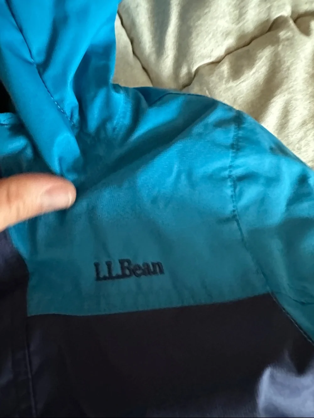 L.L. Bean Kids Two-Tone Teal and Navy Snowsuit - Picture 3 of 8